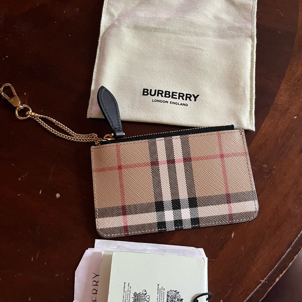 Burberry Checkered Card Holder